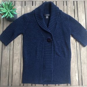 Elena Solano Dark Blue Short Sleeve Cardigan - S